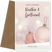 Brother and Girlfriend Christmas Card - Baubles