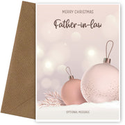 Father-in-law Christmas Card - Baubles