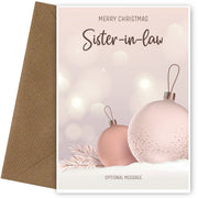 Sister-in-law Christmas Card - Baubles