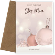 Step Mum Christmas Card - Baubles