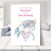 34th birthday card shown in a living room