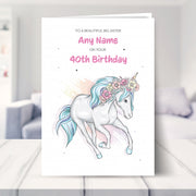 40th birthday card shown in a living room