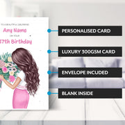 Main features of this 37th birthday card girl