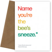 Personalised Bees Sneeze Card