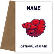 Betta Fish Greetings Card