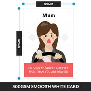 The size of this mothers day card funny is 7 x 5" when folded