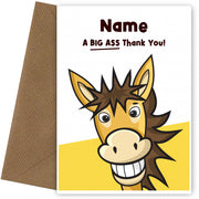 Personalised Thank You Card - Big Ass Thank You to Say a Funny Thanks!