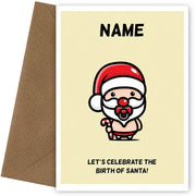 Personalised Birth of Santa Christmas Card