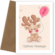 Personalised Cute 1st Birthday Card - Deer
