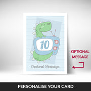 What can be personalised on this 10th birthday cards