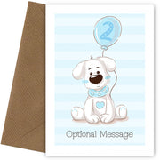 Puppy Dog 2nd Birthday Card for Boys