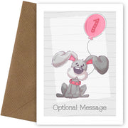 Personalised Cute 1st Birthday Card - Scruffy Grey Dog