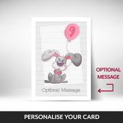 What can be personalised on this 9th birthday cards for boys
