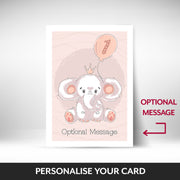What can be personalised on this 1st birthday cards