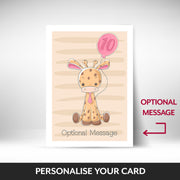 What can be personalised on this birthday cards age 10