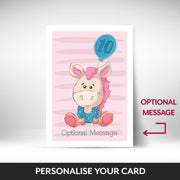 What can be personalised on this 10th birthday cards