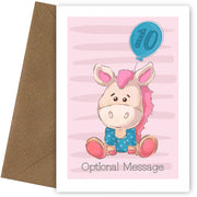 Personalised Cute 10th Birthday Card - Horse