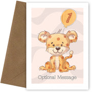 Personalised Cute 1st Birthday Card - Leopard