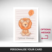 What can be personalised on this 5th birthday cards for boys