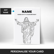 What can be personalised on this christmas birthday card