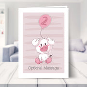 birthday card for 2 year old shown in a living room