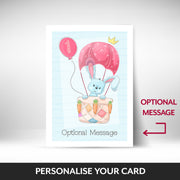What can be personalised on this birthday cards age 1