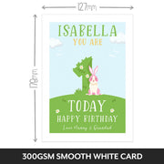 The size of this 1st birthday cards is 7 x 5" when folded