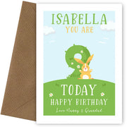 Personalised 9th Birthday Card for Girls (Rabbits)