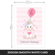 The size of this unicorn granddaughter birthday card is 7 x 5" when folded