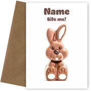Funny Chocolate Rabbit Easter Card - Bite Me!