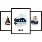 Boys Nursery Pictures - Boats and Ships Print Set