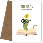 Personalised Card for Teachers (Bookworm Idea)