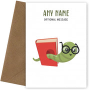 Personalised Card for Teachers (Bookworm in a Book)