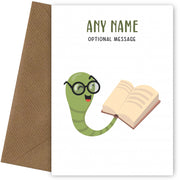 Personalised Card for Teachers (Bookworm Laughing)