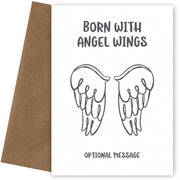 Loss of a Baby Cards (Boy or Girl) - Born with Angel Wings Card