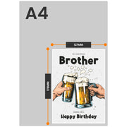 The size of this brother birthday card adult is 7 x 5" when folded