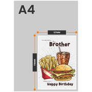 The size of this brother 10th birthday card is 7 x 5" when folded