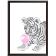 Bubblegum Tiger Cub Wall Art Print