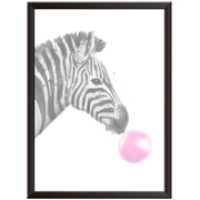 Bubblegum Zebra Wall Art Print