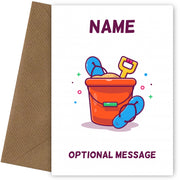 Bucket and Spade Greetings Card