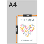 The size of this step mum birthday cards is 7 x 5" when folded