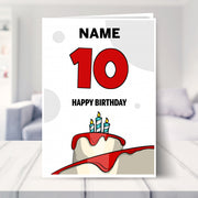 happy 10th birthday card shown in a living room