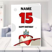 happy 15th birthday card shown in a living room