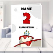 happy 2nd birthday card shown in a living room