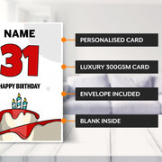Main features of this 31st birthday card for her