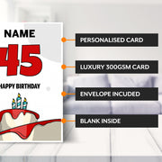 Main features of this 45th birthday card for her