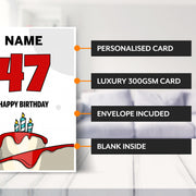 Main features of this 47th birthday card for her