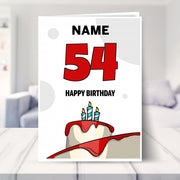 happy 54th birthday card shown in a living room