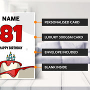 Main features of this 81st birthday card for her
