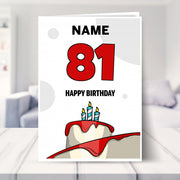 happy 81st birthday card shown in a living room
